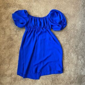 Women’s M Vibrant Blue Puff Sleeve Dress